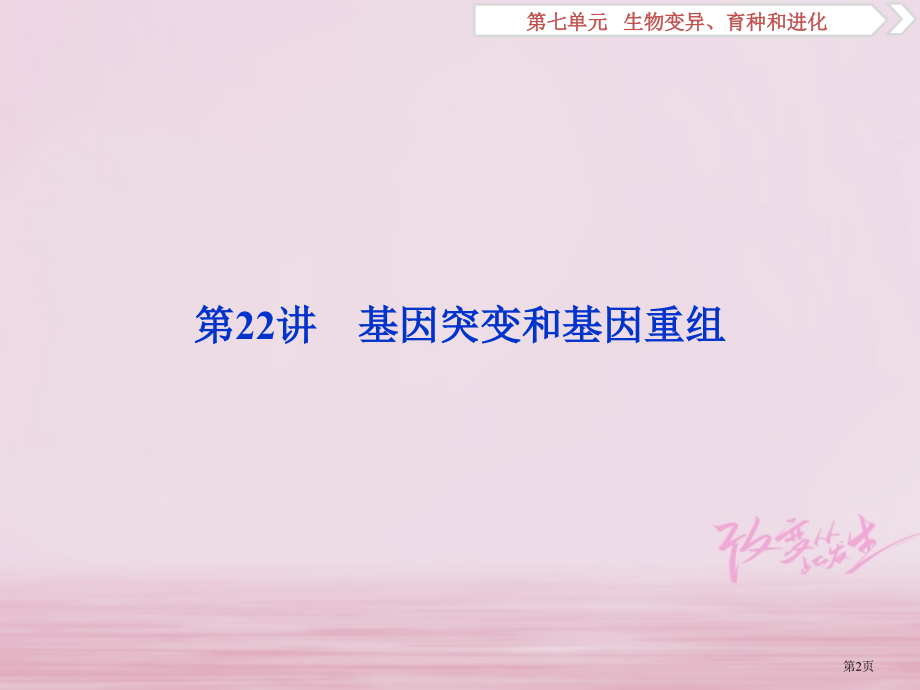 高考生物复习第七单元生物的变异育种和进化第22讲基因突变和基因重组全国公开课一等奖百校联赛示范课赛课.pptx_第2页