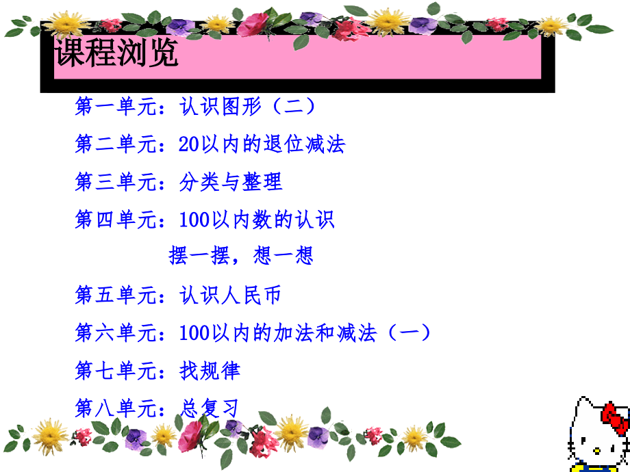 人教版一年级下册数学一年级数学下册课程纲要分享课课件.ppt_第1页