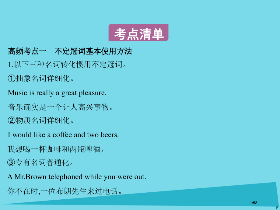 高考英语复习语法专练六名词冠词和代词牛津译林版市赛课公开课一等奖省名师优质课获奖课件.pptx_第1页