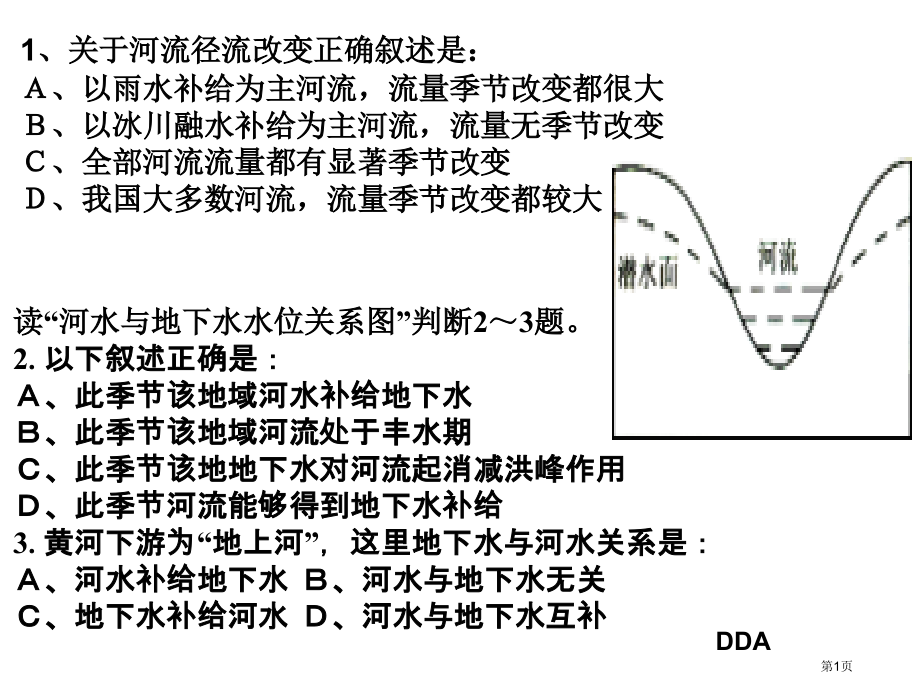 陆地水体相互转化练习题市公开课一等奖省赛课微课金奖课件.pptx_第1页