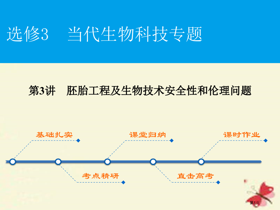 高考生物复习现代生物科技专题第3讲胚胎工程及生物技术的安全性和伦理问题选修全国公开课一等奖百校联赛示.pptx_第1页