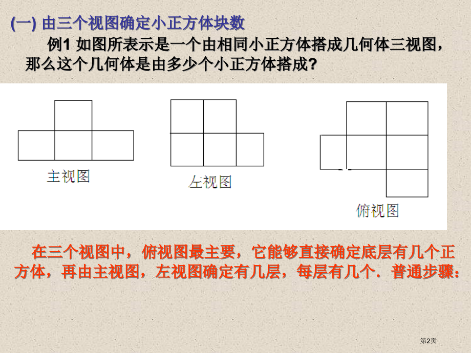 用三视图确定小正方体的块数的简便方法市公开课一等奖省赛课微课金奖课件.pptx_第2页