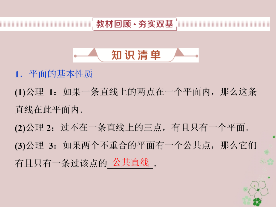 高考数学复习第8章立体几何第3讲空间点直线平面之间的位关系文市赛课公开课一等奖省名师优质课获奖.pptx_第2页