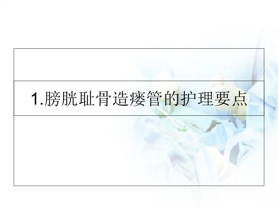 妇科手术合并膀胱造瘘术后护理.ppt_第1页
