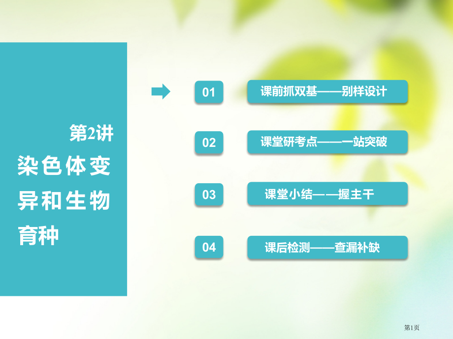 高考生物复习遗传与进化第三单元生物的变异育种与进化第2讲染色体变异和生物育种全国公开课一等奖百校联赛.pptx_第1页