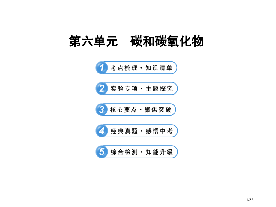 中考化学一轮复习第六单元碳和碳的氧化物.pptx_第1页