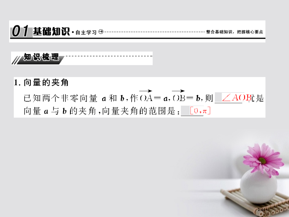 高考数学总复习5.3平面向量的数量积市赛课公开课一等奖省名师优质课获奖课件.pptx_第2页
