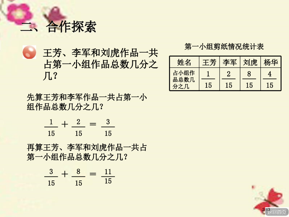 五年级数学下册第三单元剪纸中的数学—分数加减法全国公开课一等奖百校联赛微课赛课特等奖课件.pptx_第2页
