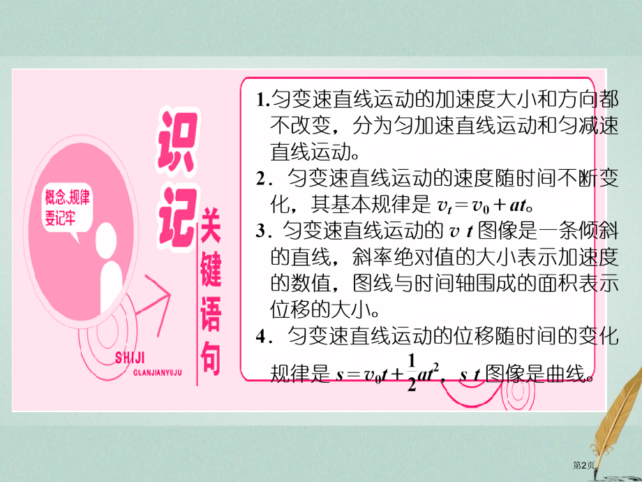 高中物理第3章匀变速直线运动的研究第1节匀变速直线运动的规律省公开课一等奖新名师优质课获奖课件.pptx_第2页