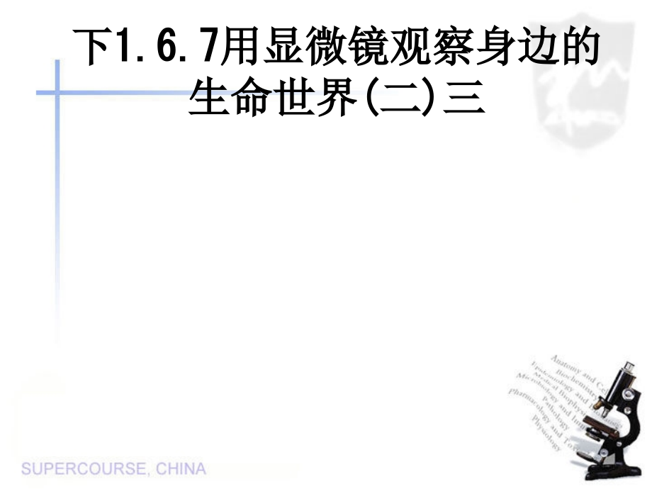 下1.6.7用显微镜观察身边的生命世界(二)三.ppt_第1页