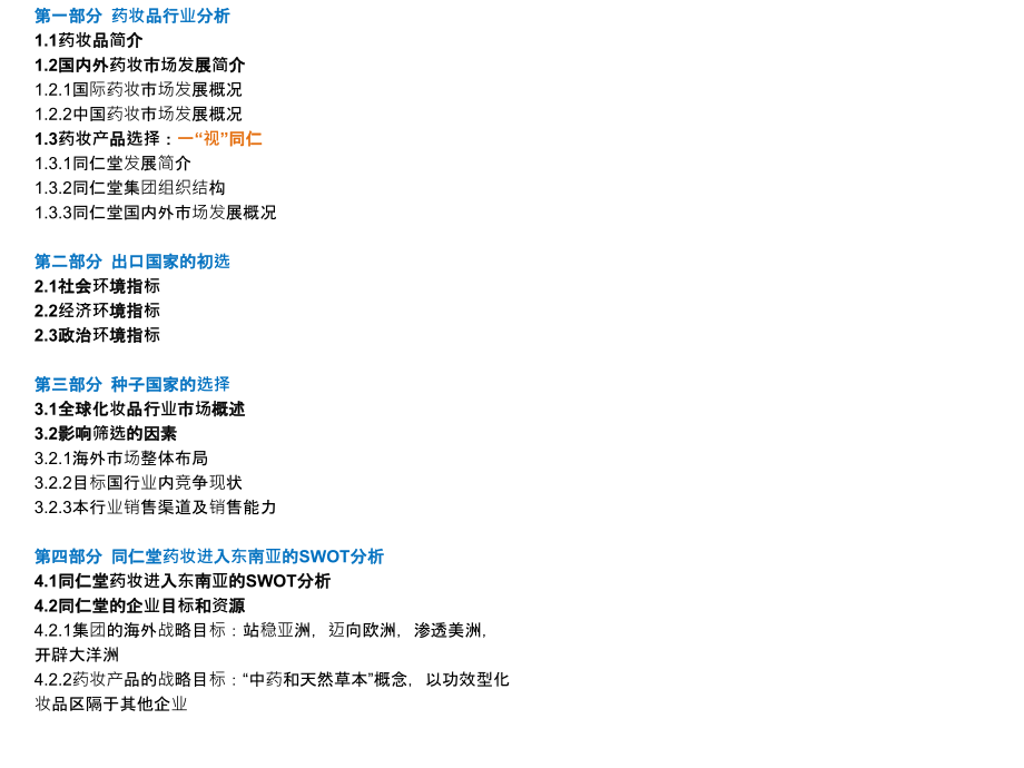 同仁堂药妆进军国际市场分析.ppt_第1页