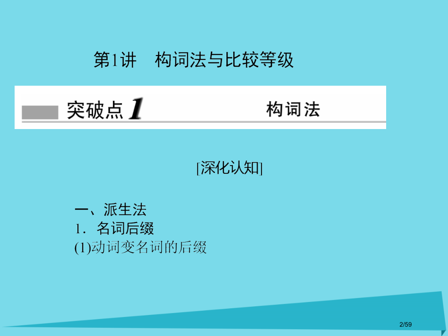 高考英语复习语法专项突破第1讲构词法与比较等级市赛课公开课一等奖省名师优质课获奖课件.pptx_第2页