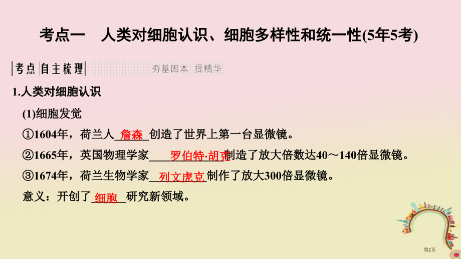 高考生物复习第一单元有机体中的细胞第1讲细胞概述基本结构及真核与原核细胞创新备考全国公开课一等奖百校.pptx_第2页