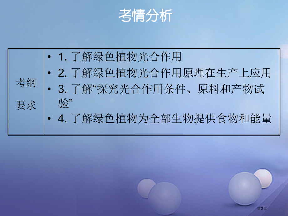 中考生物总复习第三单元第四章绿色植物是生物圈中有机物的制造者市赛课公开课一等奖省名师优质课获奖.pptx_第2页