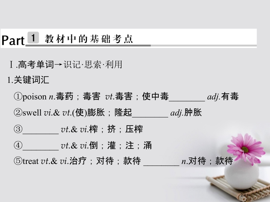 高考英语复习基础知识考点Unit5Firstaid市赛课公开课一等奖省名师优质课获奖课件.pptx_第2页