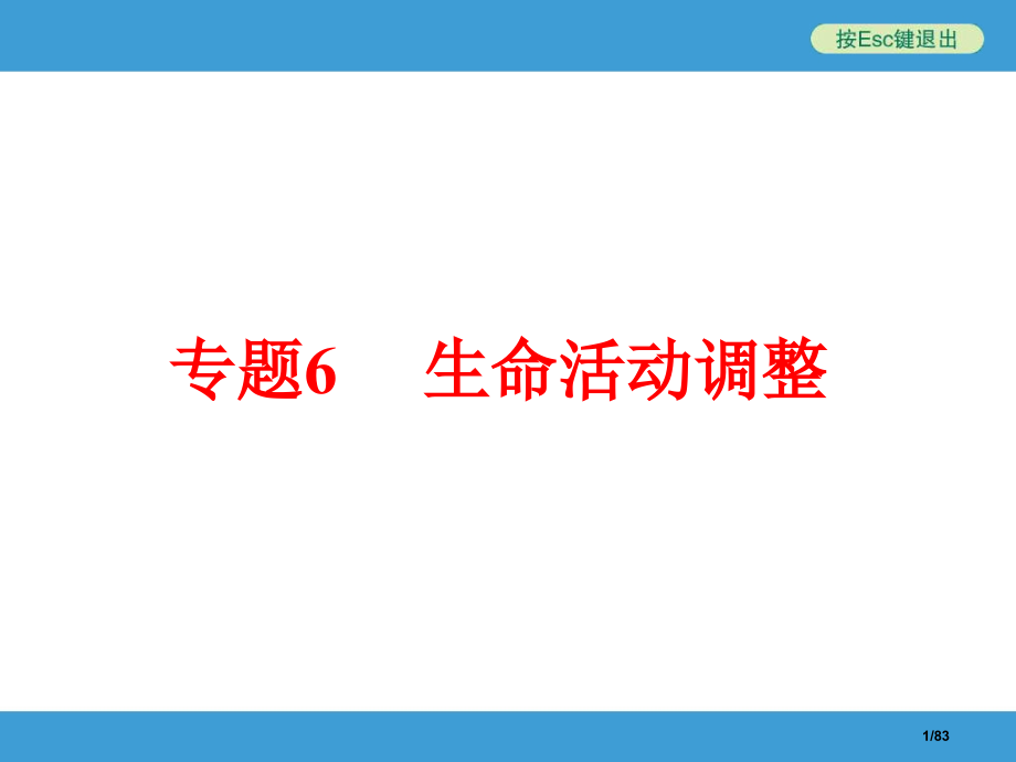 中考初中科学复习专题6生命活动的调节.pptx_第1页