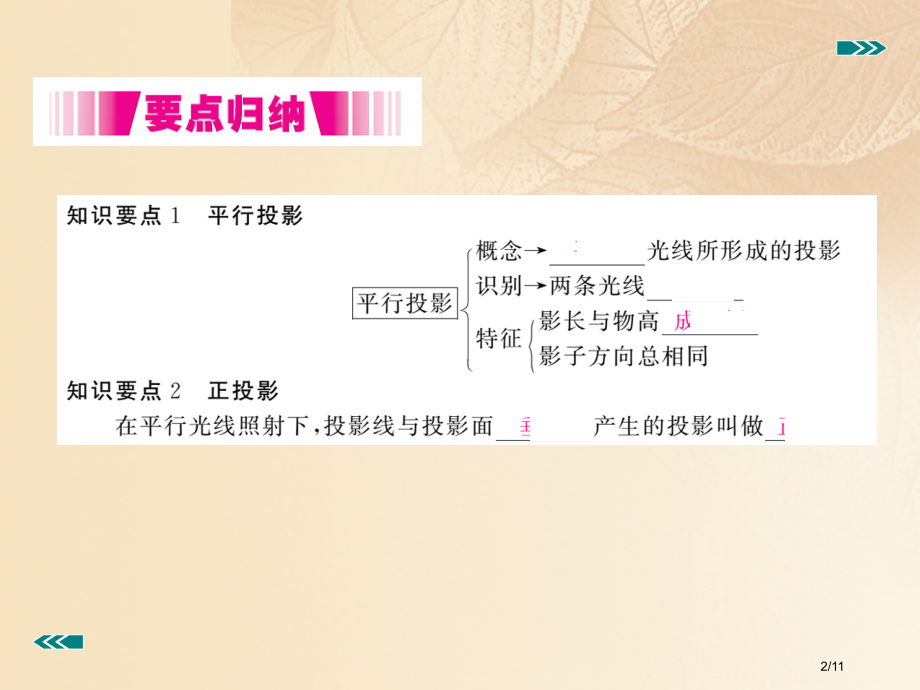 九年级数学上册5.1投影第二课时平行投影与正投影讲练讲义全国公开课一等奖百校联赛微课赛课特等奖PPT.pptx_第2页