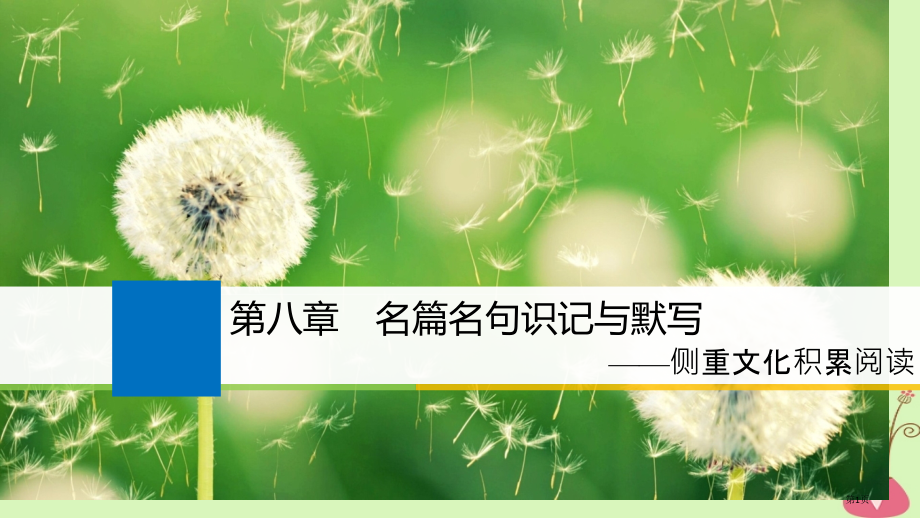 高考语文复习第八章名篇名句的识记与默写市赛课公开课一等奖省名师优质课获奖PPT课件.pptx_第1页
