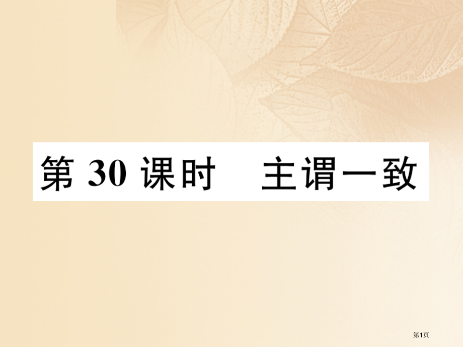 中考英语特训总复习语法专题突破篇第30课时主谓一致省公开课一等奖百校联赛赛课微课获奖PPT课件.pptx_第1页