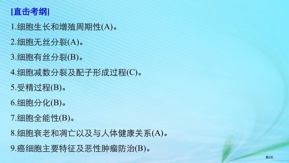 高考生物复习专题三细胞的生命历程构建知识网络补遗教材遗漏省公开课一等奖百校联赛赛课微课获奖PPT课件.pptx_第2页