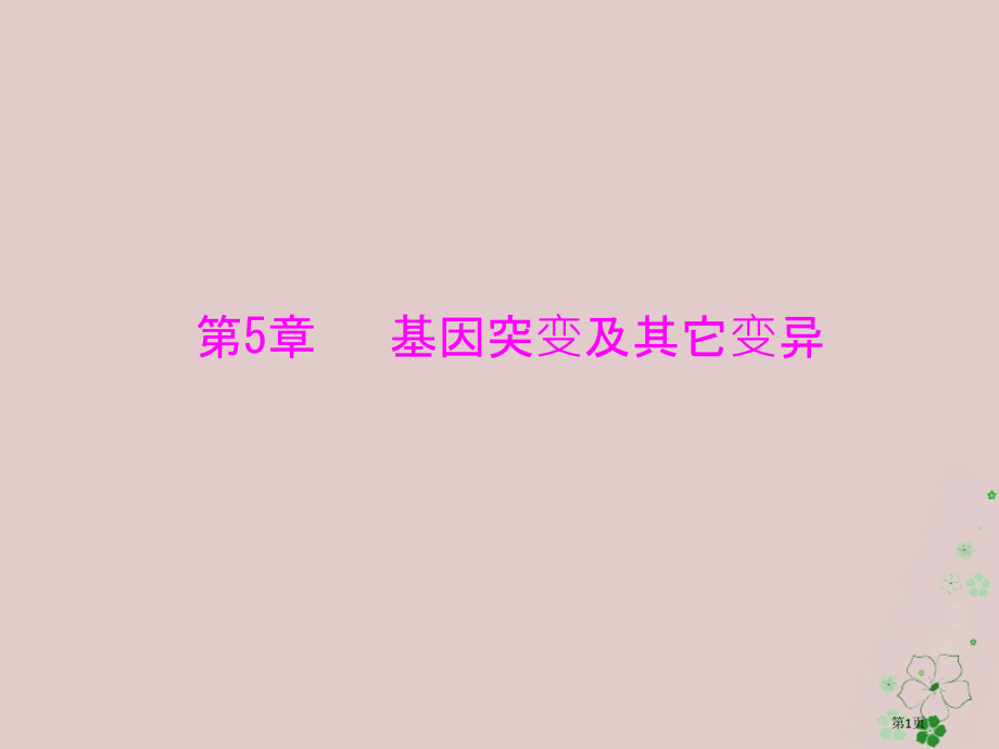 高考生物总复习第5章基因突变及其他变异第1节基因突变和基因重组必修全国公开课一等奖百校联赛示范课赛课.pptx_第1页