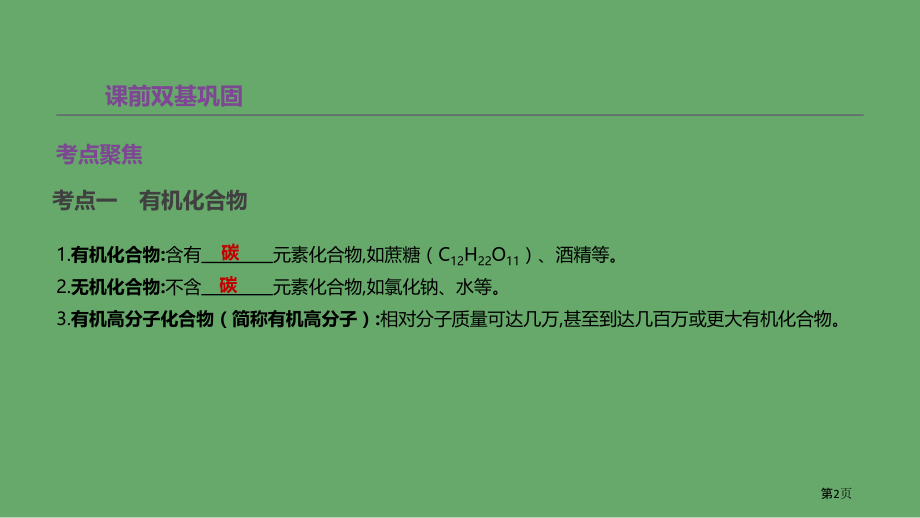 中考化学复习第8章食品中的有机化合物第16课时食品中的有机化合物市赛课公开课一等奖省名师优质课获奖P.pptx_第2页