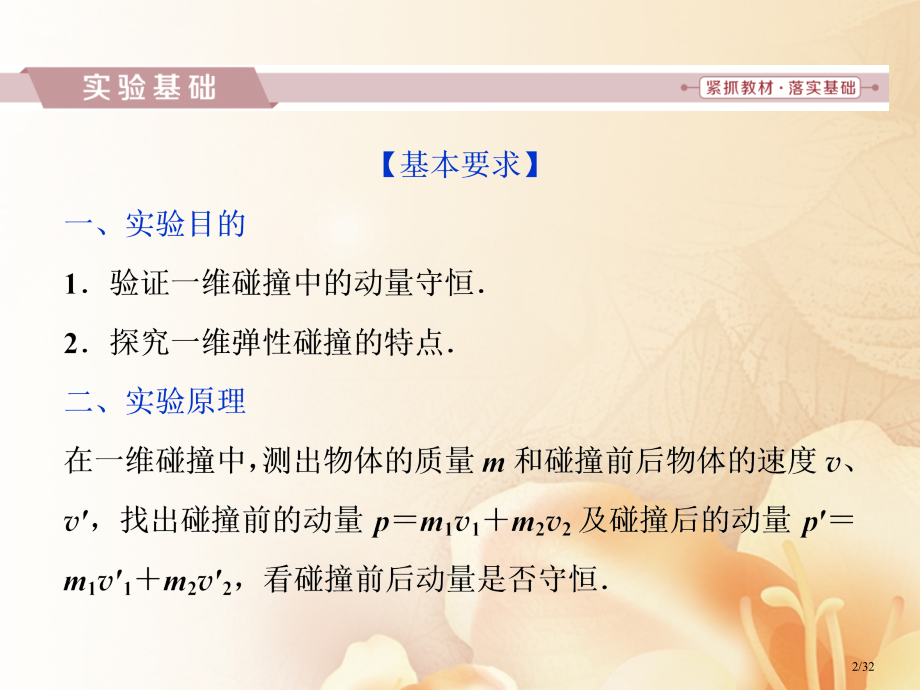 高考物理复习第六章碰撞与动量守恒实验七验证动量守恒定律市赛课公开课一等奖省名师优质课获奖PPT课件.pptx_第2页
