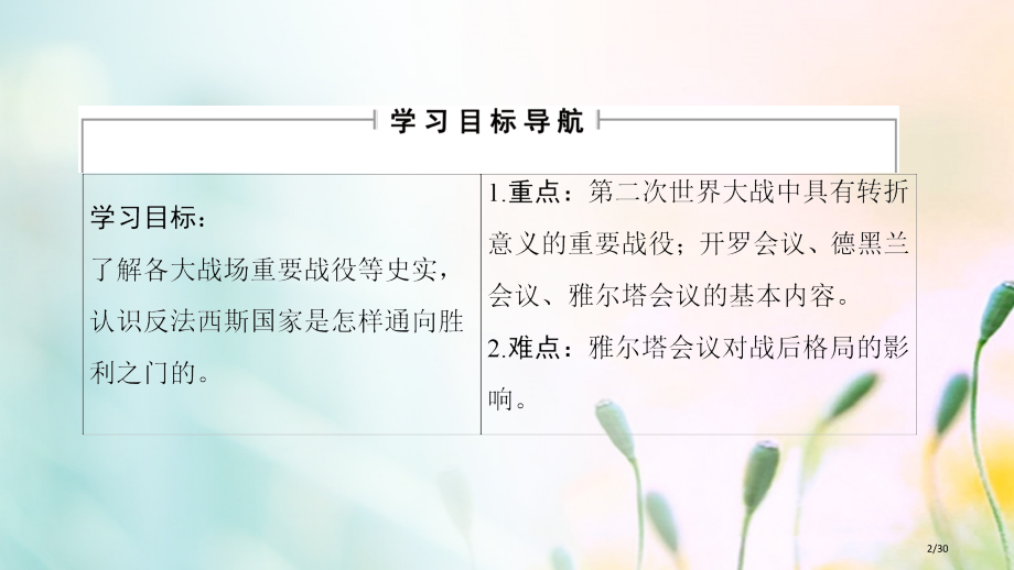 高中历史专题3第二次世界大战4世界反法西斯战争的转折省公开课一等奖新名师优质课获奖PPT课件.pptx_第2页