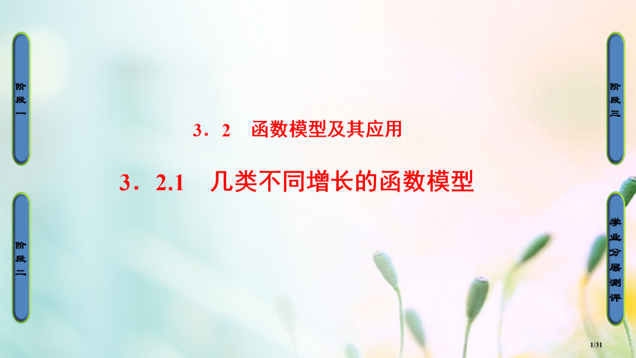高中数学第三章函数的应用3.2.1几类不同增长的函数模型讲义省公开课一等奖新名师优质课获奖PPT课件.pptx_第1页