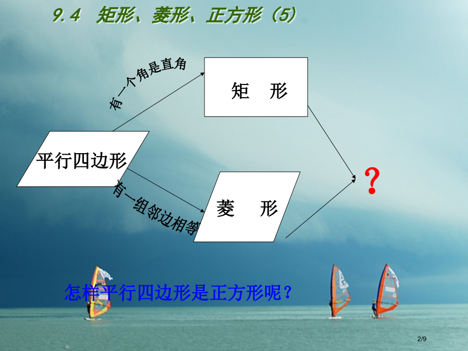 八年级数学下册第9章中心对称图形—平行四边形9.4矩形菱形正方形5全国公开课一等奖百校联赛微课赛课特.pptx_第2页