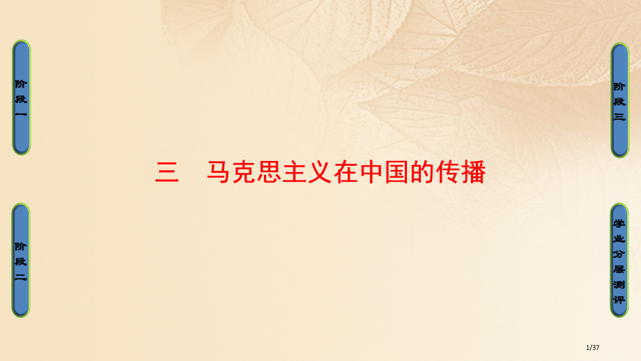 高中历史专题3近代中国思想解放的潮流3马克思主义在中国的传播省公开课一等奖新名师优质课获奖PPT课件.pptx_第1页