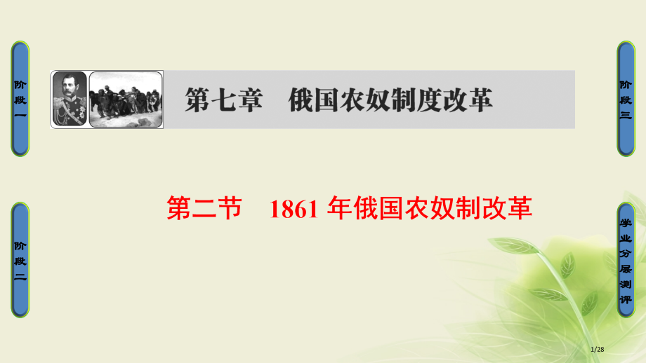 高中历史第七章俄国农奴制度改革21861年俄国农奴制改革省公开课一等奖新名师优质课获奖PPT课件.pptx_第1页