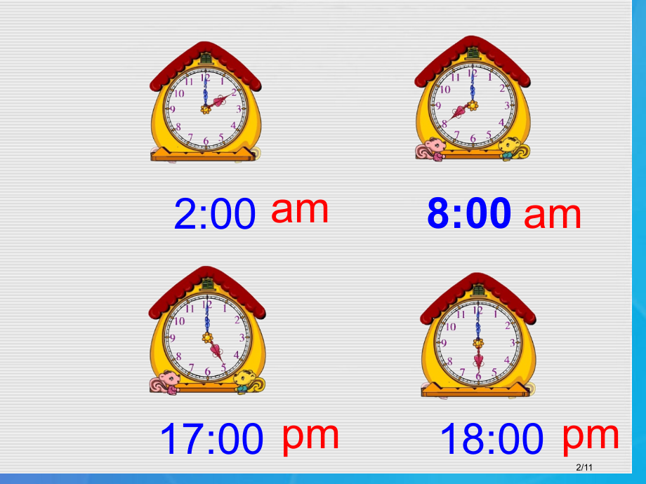 四年级英语下册-Module-7-Unit-2It’s-6-30-am-in-New-York全国公.pptx_第2页