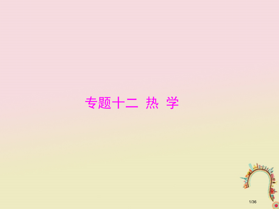 高考物理复习专题十二热学第1讲分子动理论内能市赛课公开课一等奖省名师优质课获奖PPT课件.pptx_第1页