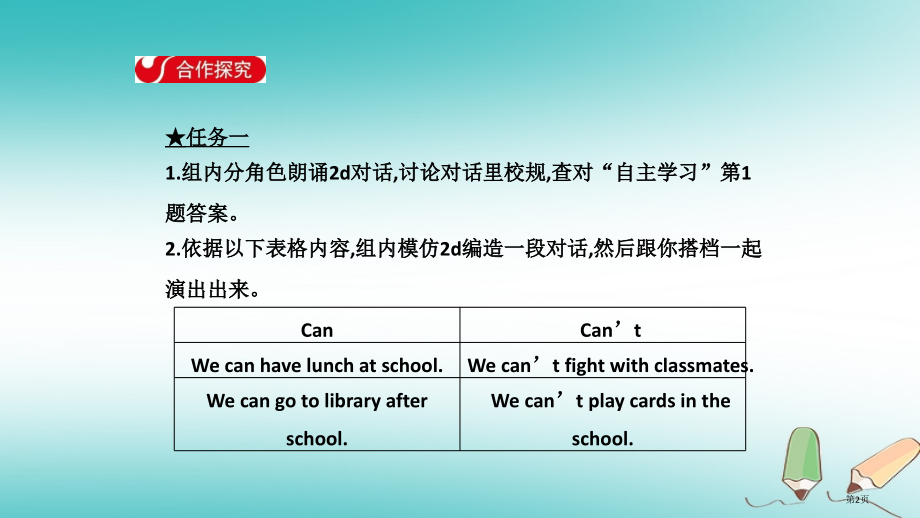 七年级英语下册-Unit-4-Don't-eat-in-class-Section-A2d-3c导学.pptx_第2页