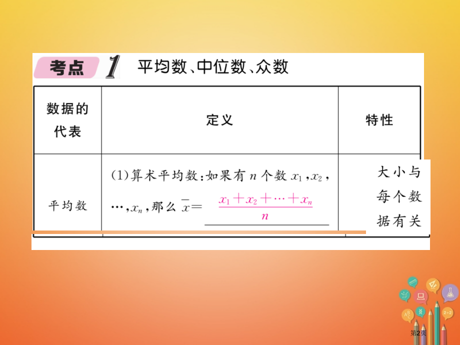 中考数学总复习统计与概率数据的分析中考考点清单省公开课一等奖百校联赛赛课微课获奖PPT课件.pptx_第2页