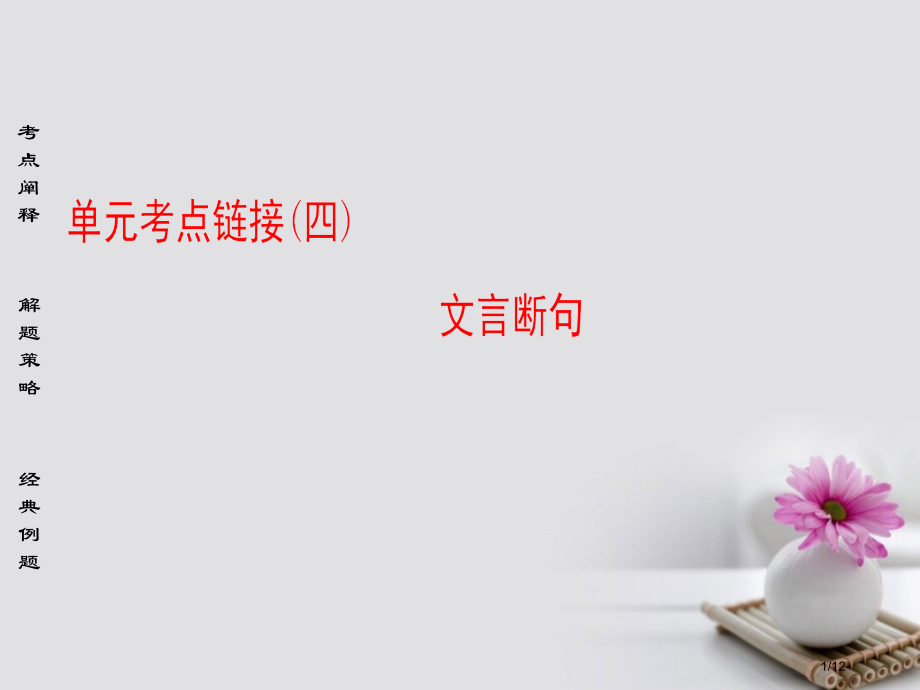 高中语文单元考点链接4文言断句唐宋八大家散文选读全国公开课一等奖百校联赛微课赛课特等奖PPT课件.pptx_第1页