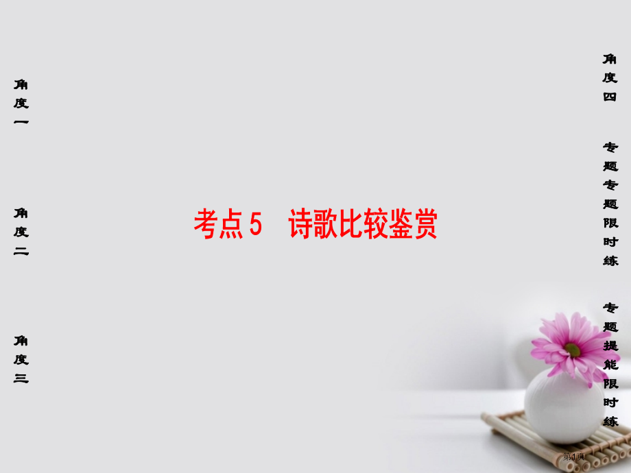高考语文复习古代诗文阅读专题7古代诗歌鉴赏第2节考点5诗歌比较鉴赏市赛课公开课一等奖省名师优质课获奖.pptx_第1页