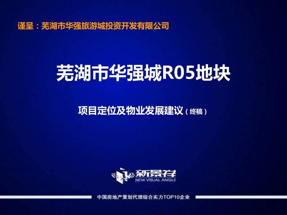 芜湖市华强城R05地块项目定位及物业发展建议263P.ppt_第1页