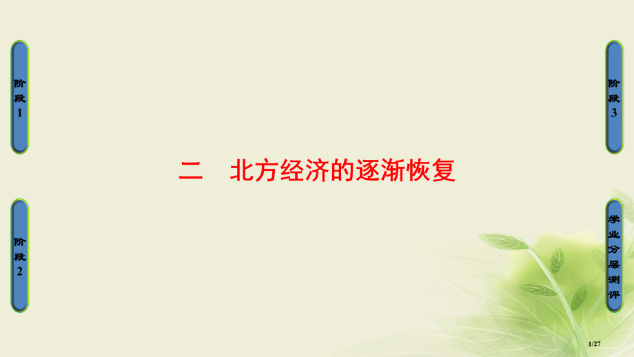 高中历史题三北魏孝文帝改革二北方经济的逐渐恢复省公开课一等奖新名师优质课获奖PPT课件.pptx_第1页