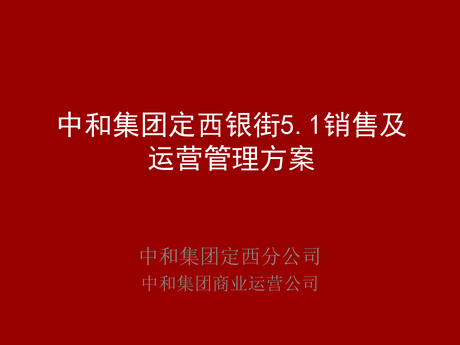 中和集团甘肃定西银街5.1销售及运营管理方案.ppt_第1页