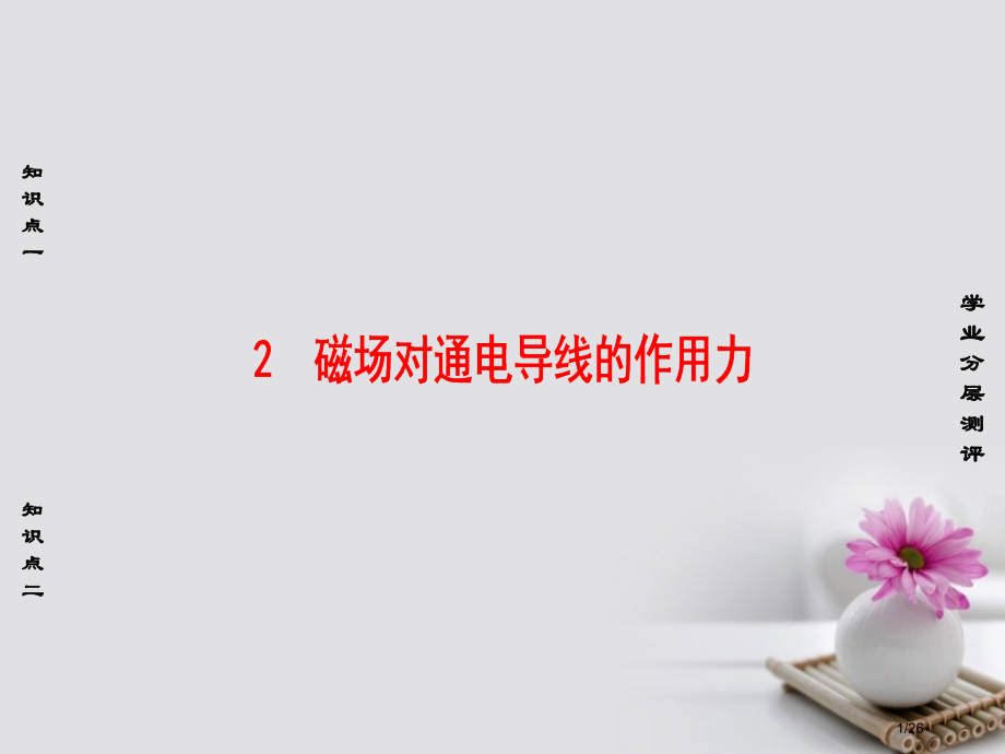 高中物理第2章电流与磁场2磁场对通电导线的作用力省公开课一等奖新名师优质课获奖PPT课件.pptx_第1页