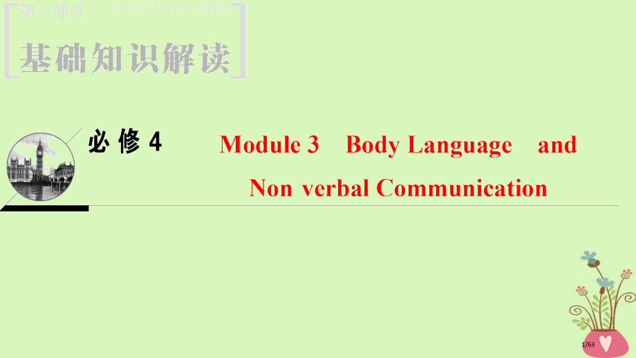 高三英语一轮复习-Module-3-Body-Language-and-Non-verbal-Com.pptx_第1页