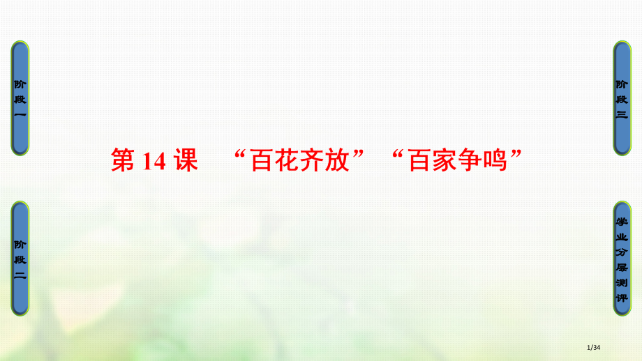 高中历史第5单元现代中国的科技与文化第14课百花齐放百家争鸣PPT省公开课一等奖新名师优质课获奖PP.pptx_第1页