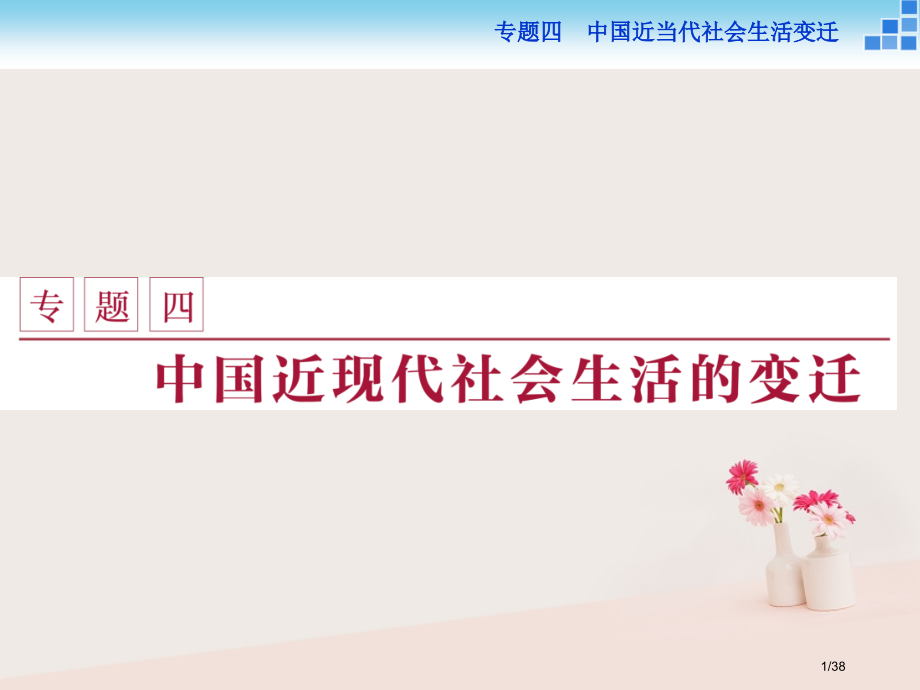 高中历史专题四中国近现代社会生活的变迁一物质生活和社会习俗的变迁省公开课一等奖新名师优质课获奖PPT.pptx_第1页