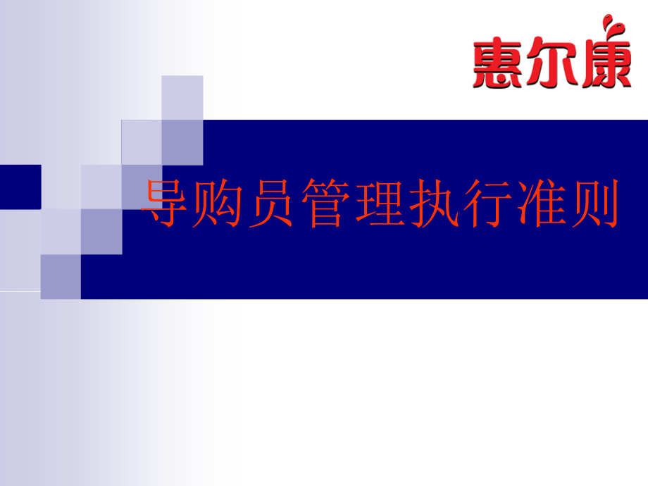 惠尔康导购员管理执行准则.ppt_第1页