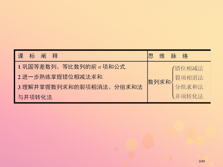 高中数学第二章数列2.5.3习题课——数列求和省公开课一等奖新名师优质课获奖PPT课件.pptx_第2页