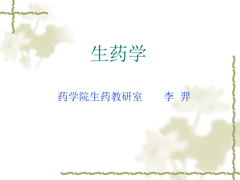 生药的化学成分-生药的鉴定.ppt_第1页