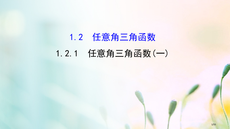 高中数学第一章三角函数1.2.1任意角的三角函数1教案省公开课一等奖新名师优质课获奖PPT课件.pptx_第1页