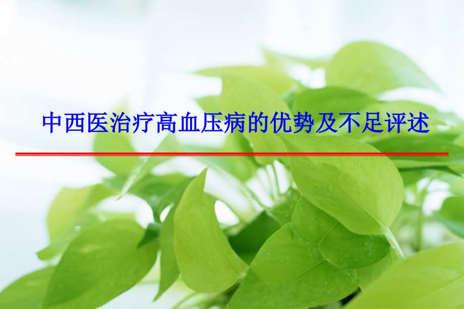 中西医治疗高血压病的优势及不足评述修改.ppt_第1页